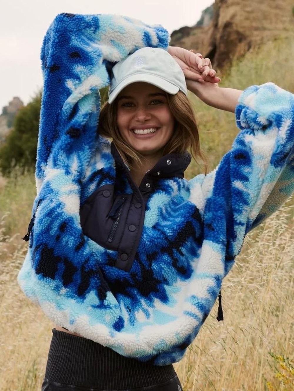 Free people Movement Fleece Jacket Womens Rocky Ridge Pullover Ocean- Size M